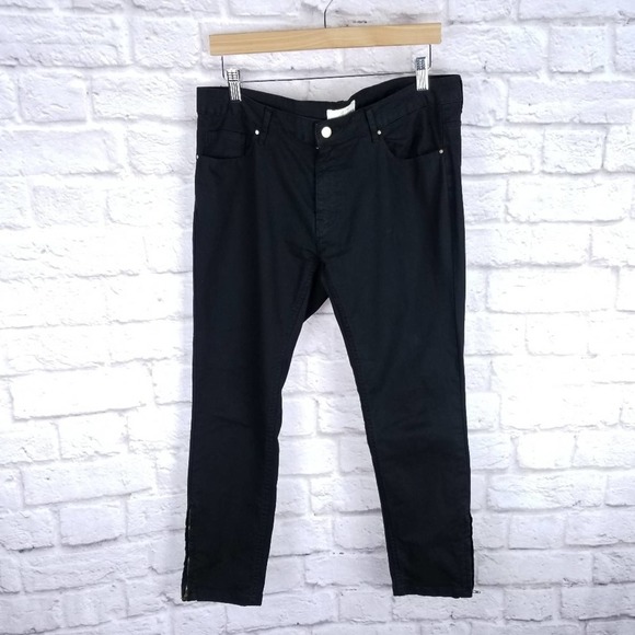 Zara Basic black jeans size 10 ankle zip - Picture 1 of 8